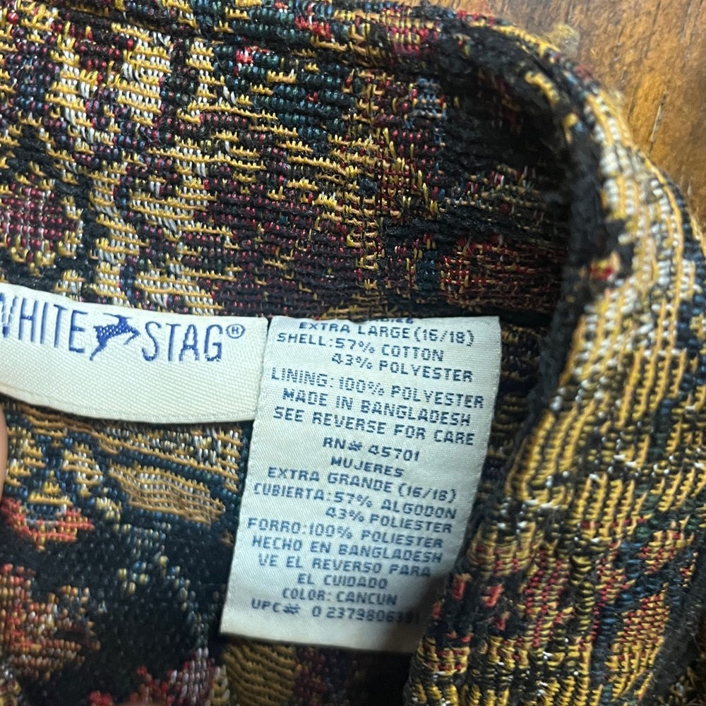 White Stag Patchwork Floral Patterned Tapestry Ja… - image 2